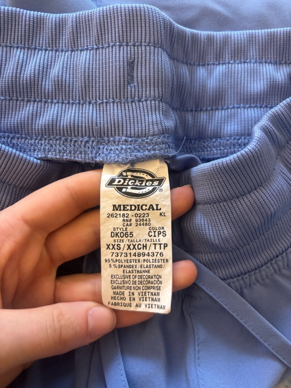 Dickies Women's Ceil Blue Scrub Top & Jogger Pants - XXS - Picture 4 of 4